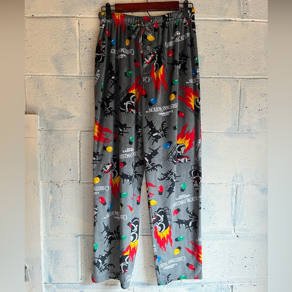 Men's National Lampoon Christmas Vacation Graphic Gray Lounge Pajama Pants Med